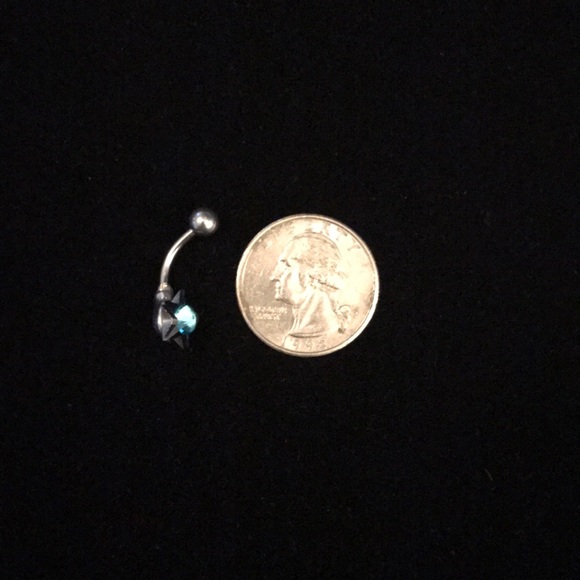 IRIDESCENT STAR BELLY RING *NAVEL PIERCING BARBELL *NWOT *SURGICAL STEEL - Picture 4 of 6